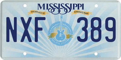 MS license plate NXF389