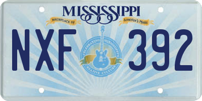MS license plate NXF392