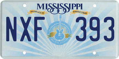MS license plate NXF393