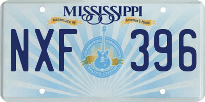 MS license plate NXF396