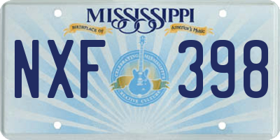 MS license plate NXF398