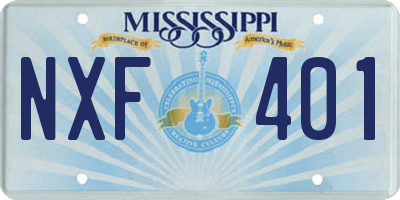 MS license plate NXF401