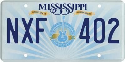 MS license plate NXF402