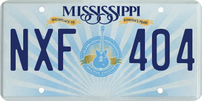 MS license plate NXF404