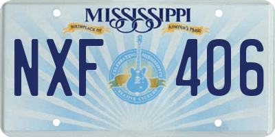 MS license plate NXF406