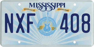 MS license plate NXF408