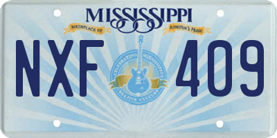 MS license plate NXF409