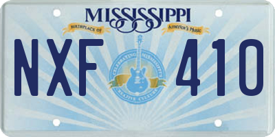MS license plate NXF410