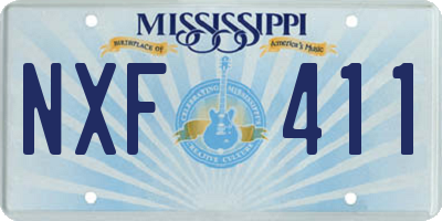 MS license plate NXF411