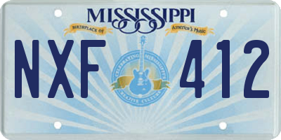 MS license plate NXF412