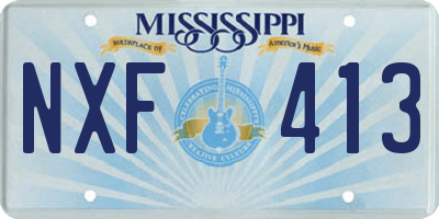 MS license plate NXF413