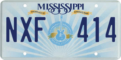 MS license plate NXF414