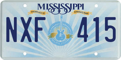 MS license plate NXF415