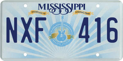MS license plate NXF416
