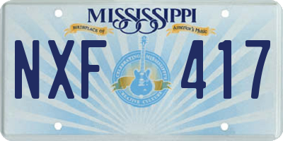 MS license plate NXF417