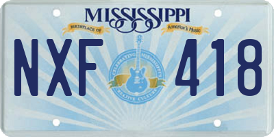 MS license plate NXF418