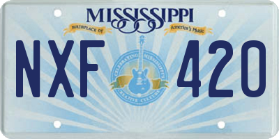 MS license plate NXF420