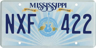 MS license plate NXF422