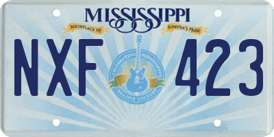 MS license plate NXF423