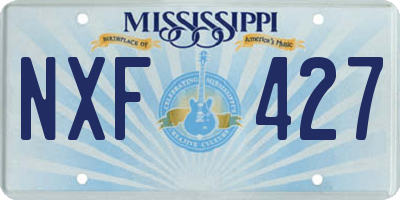 MS license plate NXF427