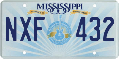 MS license plate NXF432