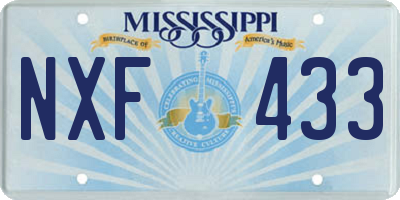 MS license plate NXF433