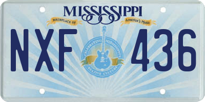MS license plate NXF436