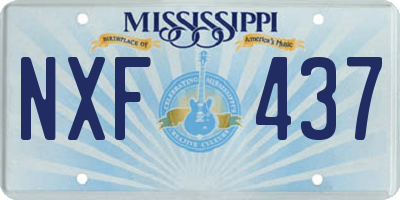 MS license plate NXF437