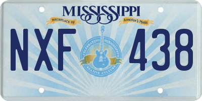 MS license plate NXF438