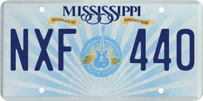 MS license plate NXF440