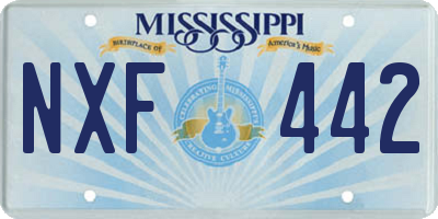 MS license plate NXF442