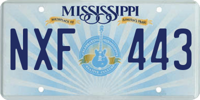 MS license plate NXF443