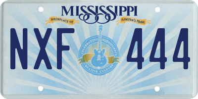 MS license plate NXF444