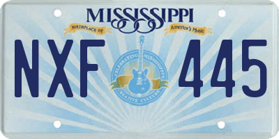 MS license plate NXF445