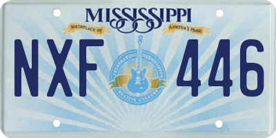MS license plate NXF446