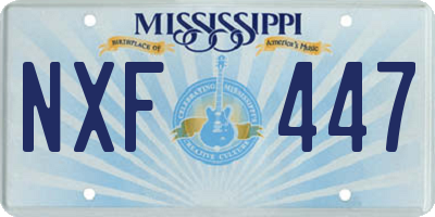 MS license plate NXF447