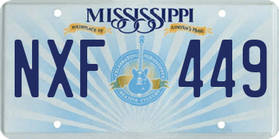 MS license plate NXF449