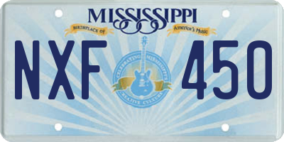 MS license plate NXF450