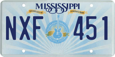 MS license plate NXF451