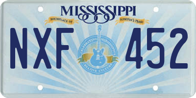 MS license plate NXF452
