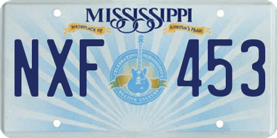 MS license plate NXF453