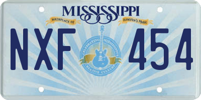 MS license plate NXF454