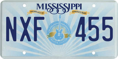 MS license plate NXF455