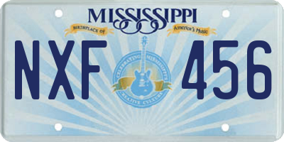MS license plate NXF456