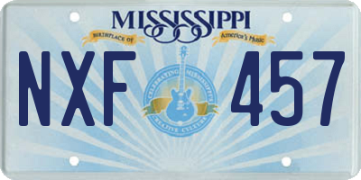 MS license plate NXF457