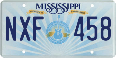 MS license plate NXF458