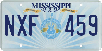 MS license plate NXF459