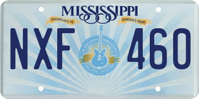 MS license plate NXF460