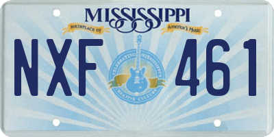 MS license plate NXF461