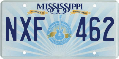 MS license plate NXF462